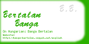 bertalan banga business card